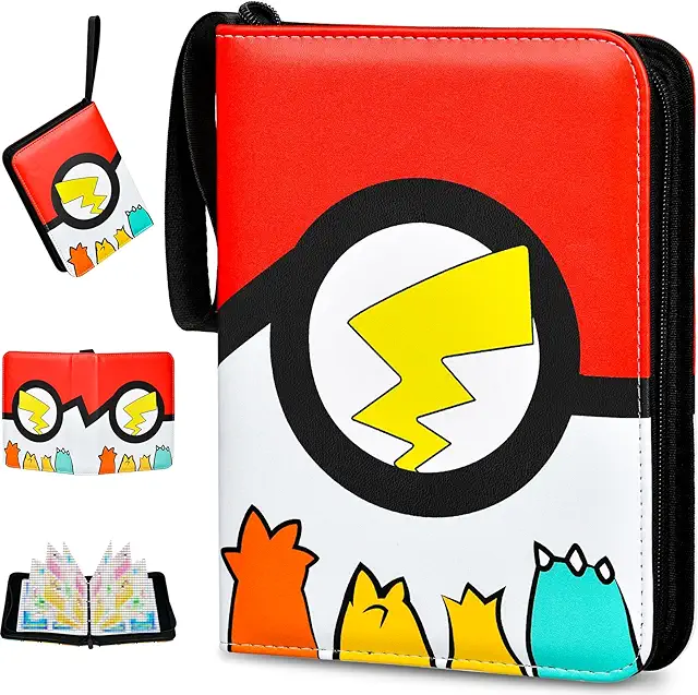 Raccoglitore Carte da Collezione Impermeabile - 400 Tasche Rosso