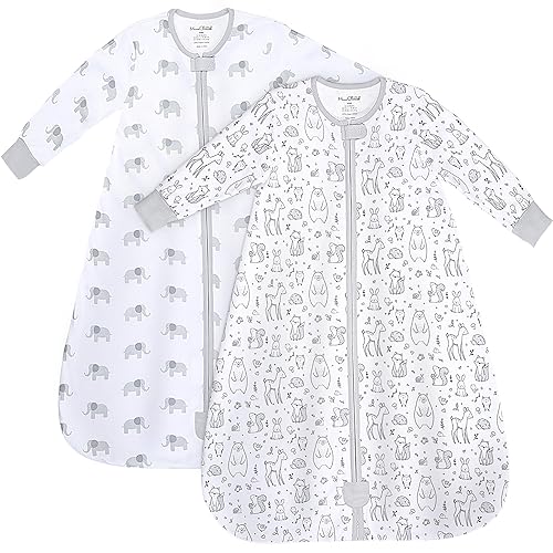 Miniatura 46 de Saco de dormir para bebé 1.0 TOG, manta portátil de algodón orgánico para bebé con cremallera bidireccional, saco de dormir de transición para bebé