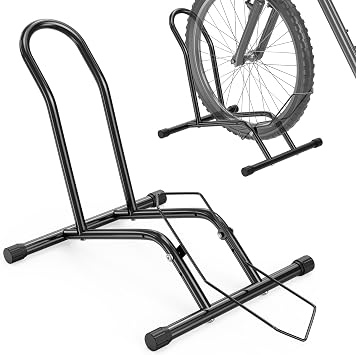 Soporte de Suelo para Bicicletas Ajustable, Diámetro de Rueda Máx 76 cm, Interior y Exterior