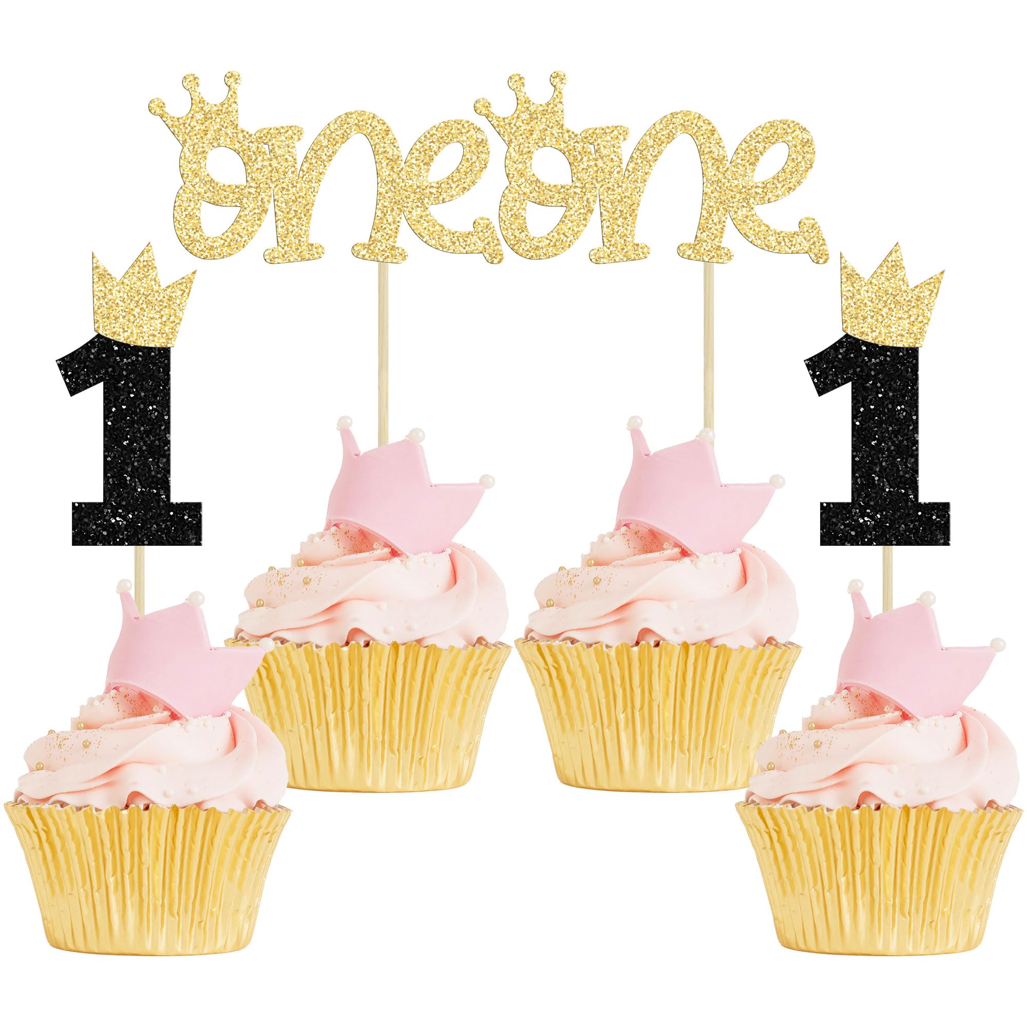 Decorazione per Torta di Compleanno Numero 16 con Glitter Dorati, Topper per Cupcake 'Happy Anniversary' per Ragazze, Temi per Feste di Dolci 16 Anni