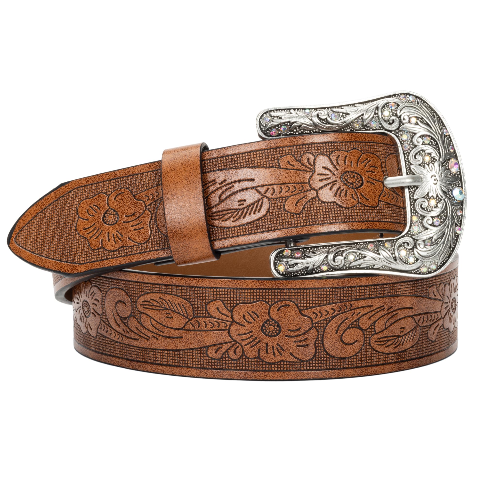 Retro Vintage Metal Buckle Belt Faux Leather Western Cowgirl Waist Rock Retro Heavy Metal Band Cowboy Cowgirl... From Ddmyday  main image 4
