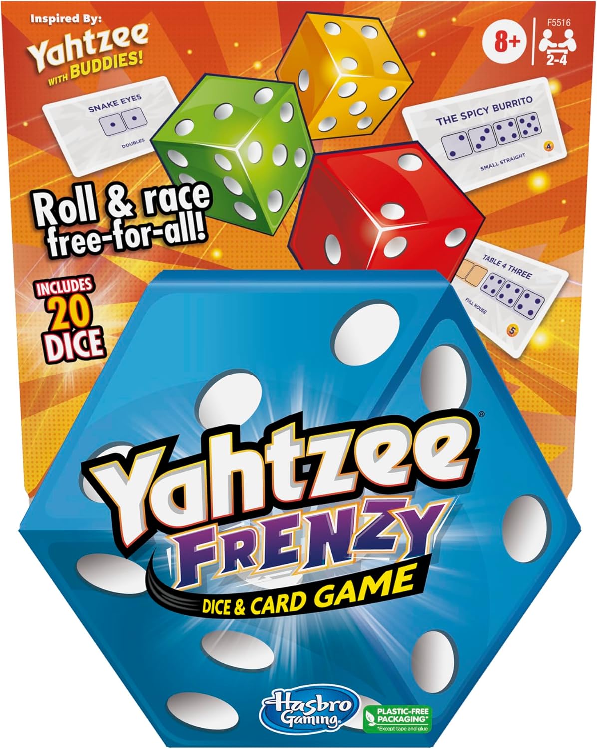 Hasbro Gaming Yahtzee Frenzy Dice & Card Game, Fast-Paced Dice Game, Card Games for Families and Kids, Easy to Learn Family Games, for 2 to 4 Players, Ages 8 and Up Hasbro Gaming Yahtzee Frenzy Dice & Card Game, Fast-Paced Dice Game, Card Games for Families and Kids, Easy to Learn Family Games, for 2 to 4 Players, Ages 8 and Up