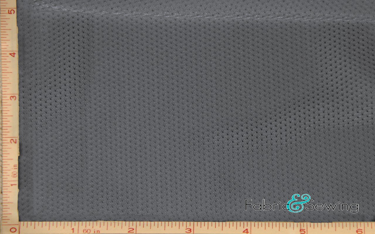 Grey Micro Mesh Sport Fabric 2 Way Stretch Polyester 5 Oz 58-60