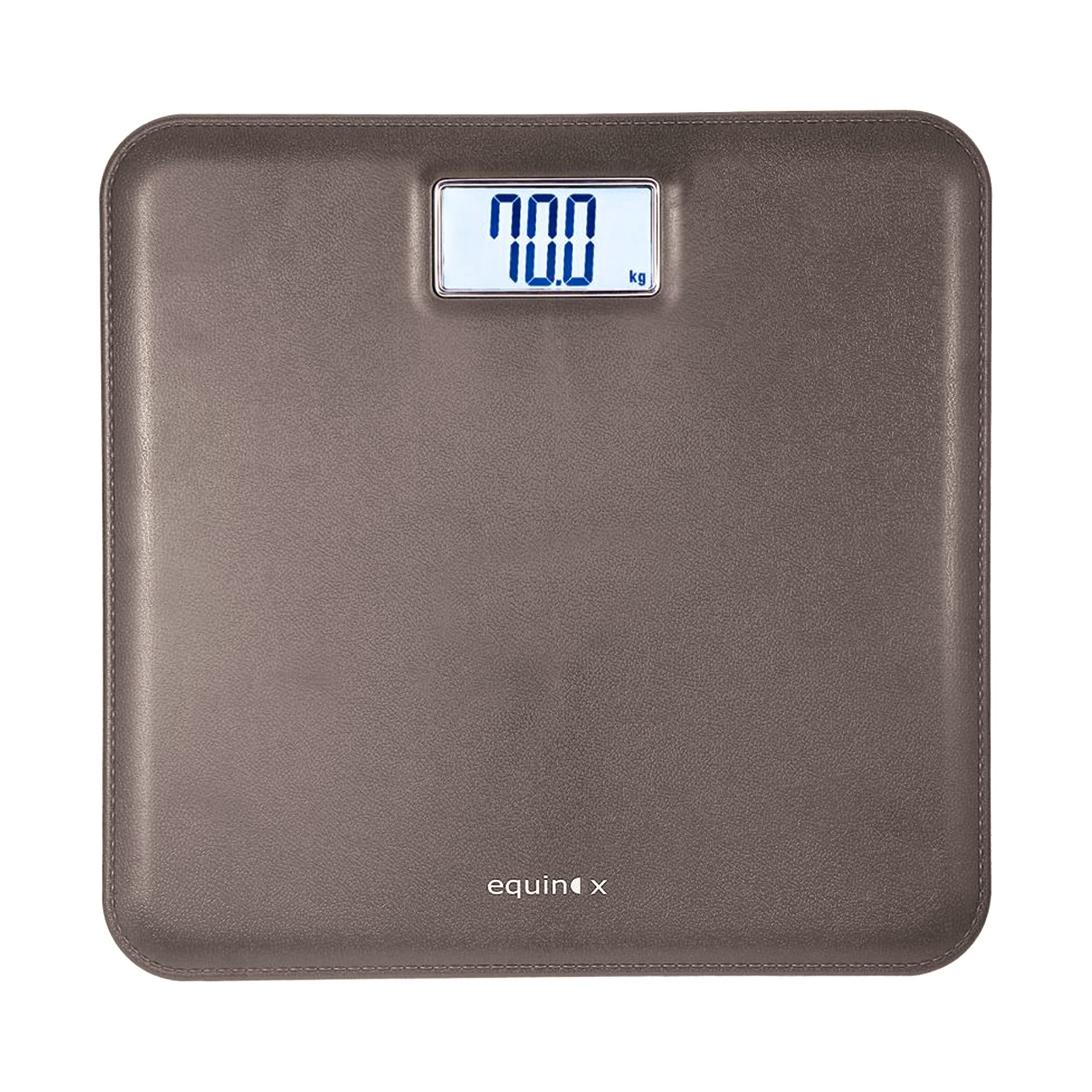 Equinox Personal Digital Weighing Scale EQ-EB-6171L for body weight, Leather look with ABS platform, Large LCD display with Backlight, Ultra Lightweight, 18 months warranty (Brown) (B01DM504LY) Amazon Price History, Amazon Price Tracker