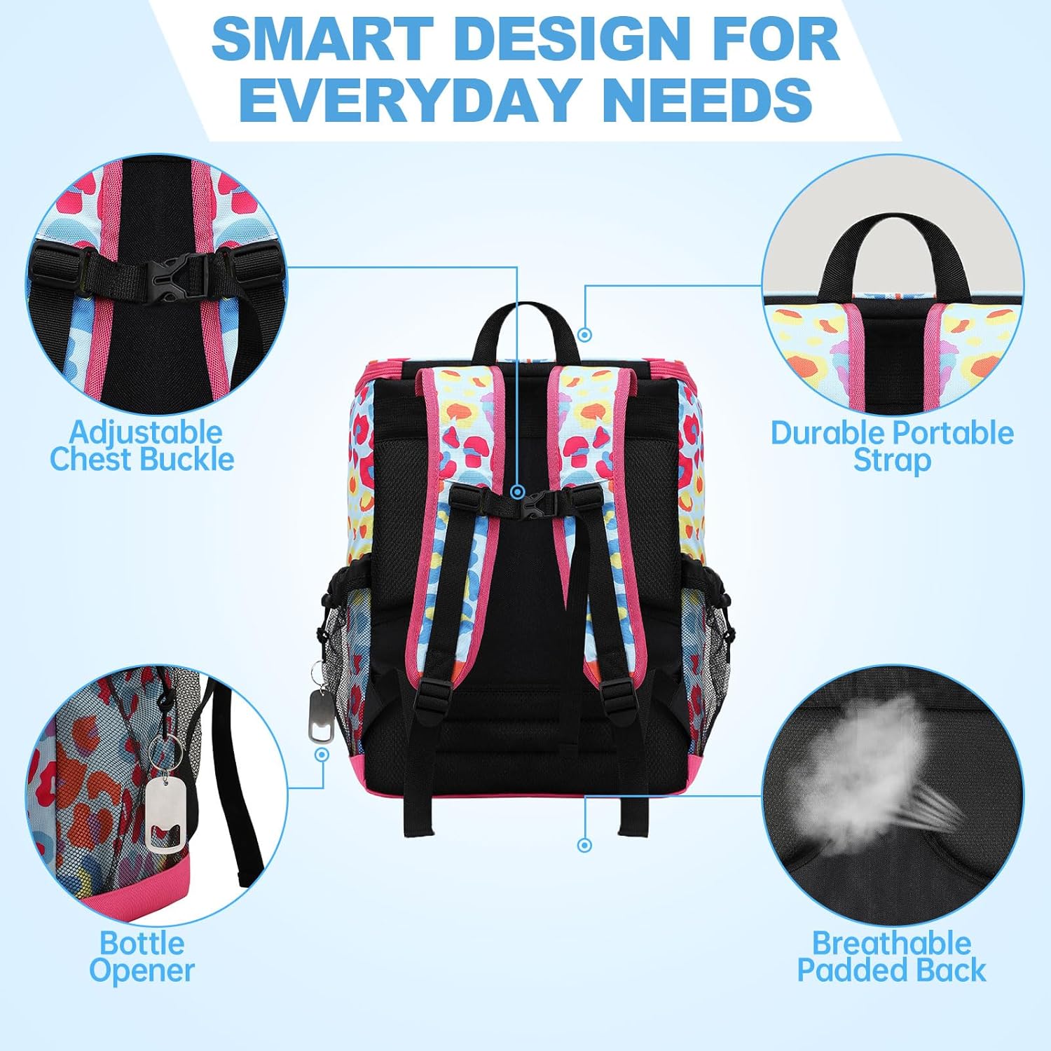 DYSHAYEN Cooler Backpack,Lightweight Backpack Cooler Insulated Leak Proof,30 Cans Soft Cooler Bag for Beach,Camping,Beach,Picnic,Lunch