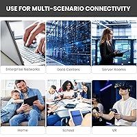 Vista 5 de Cable Ethernet Cat6 – Paquete de 10 unidades (5.9 ft) Cat 6 RJ45, LAN, Utp, red, parche, cable de Internet, 6 pies
