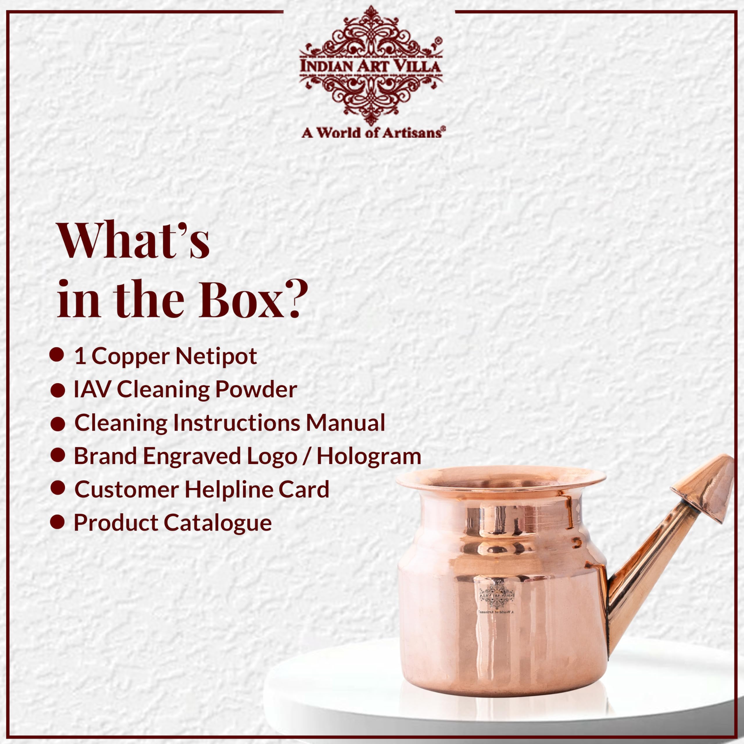 Pure Copper Neti Pot - Sinus Relief & Ayurveda -7