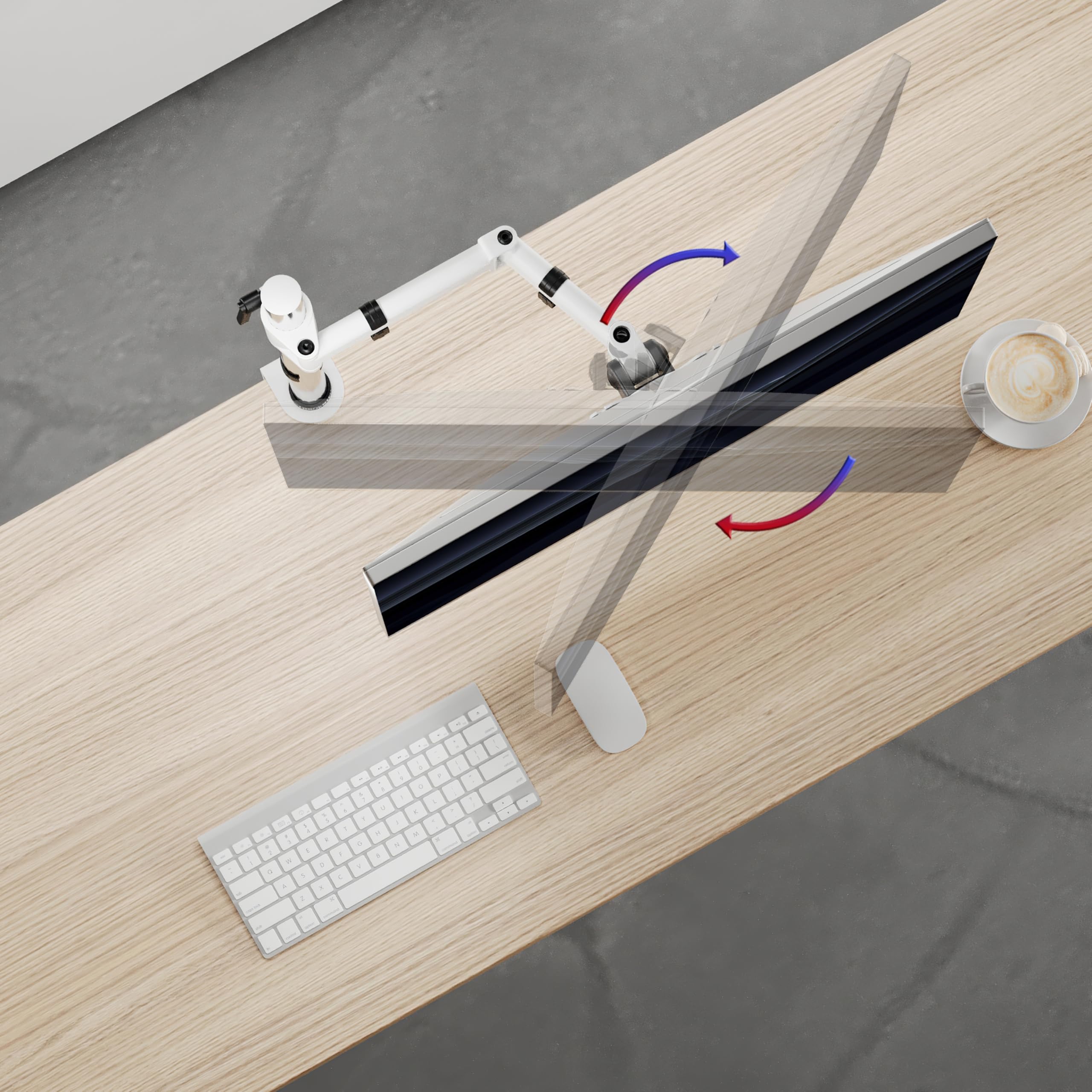 Duronic DM554 Bras Pour 4 Moniteurs D’Ordinateur | Support Quatre écrans PC Articulé Pour Bureau