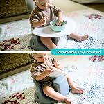 Upseat Chaise pour fauteuils pour bébé pour s'asseoir avec un plateau amovible pour les repas et le temps de jeu, développée avec des physiothérapeutes pour le développement et la posturisation de hanches sécuritaires et sains, fabriqués au Canada (Grey)
