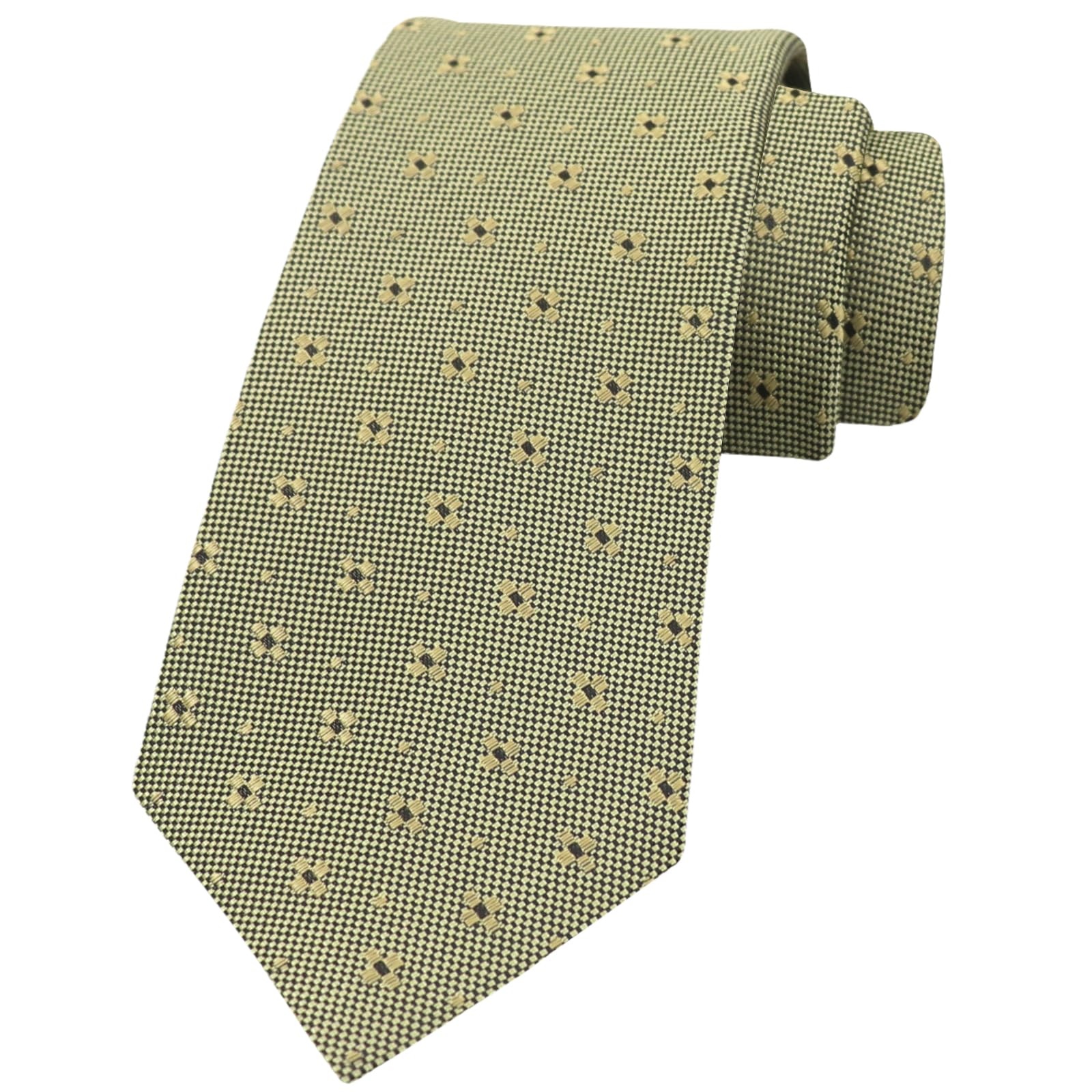 Mantieqingway Men's Tie Silk Business Ties Classic Dot Necktie for Business Graduation Weddings Groomsmen Party Festival Gift (02-green yellow)
