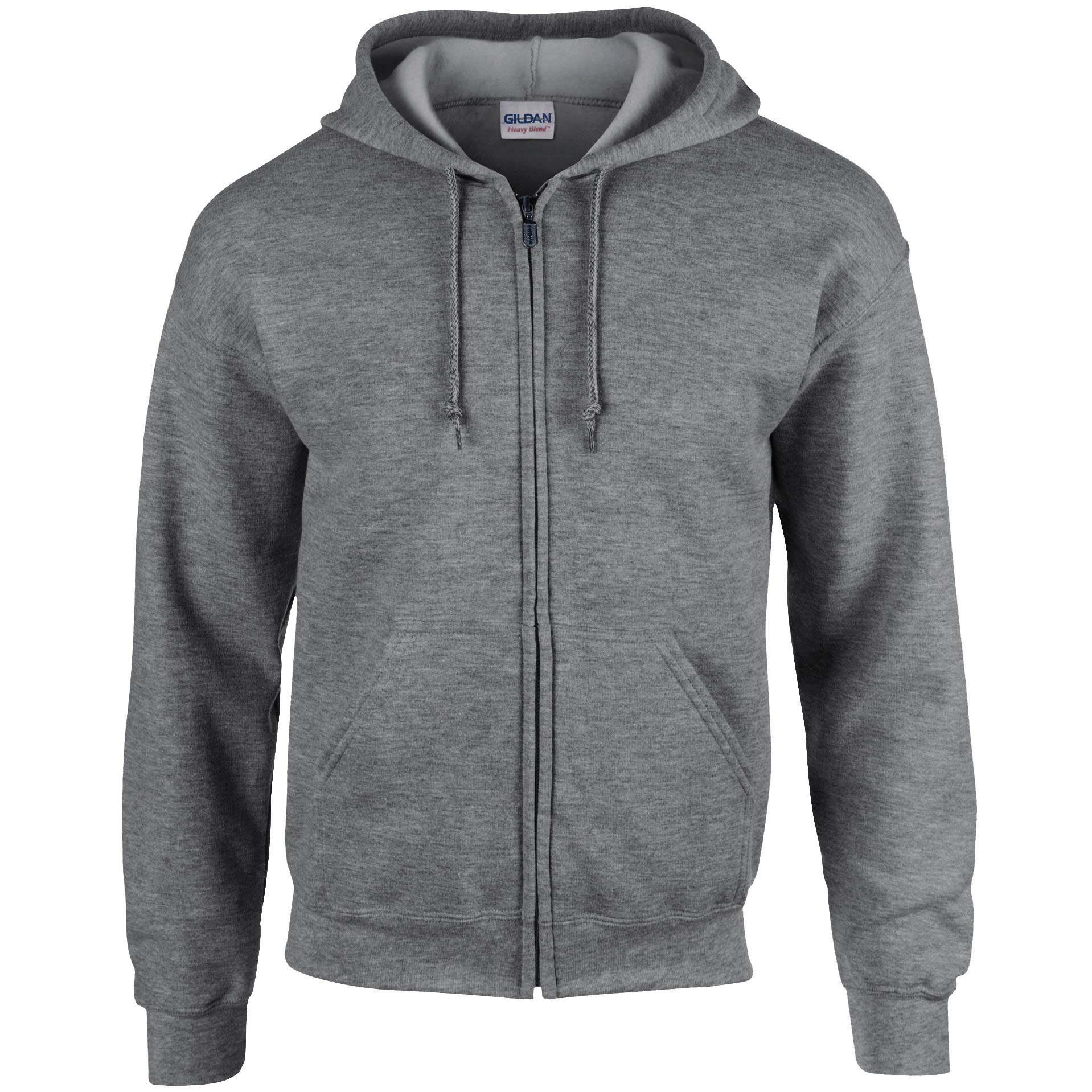Gildan Heavy Blend Unisex Adult Full Zip Hooded Sweatshirt Top (2XL) (Graphite Heather)