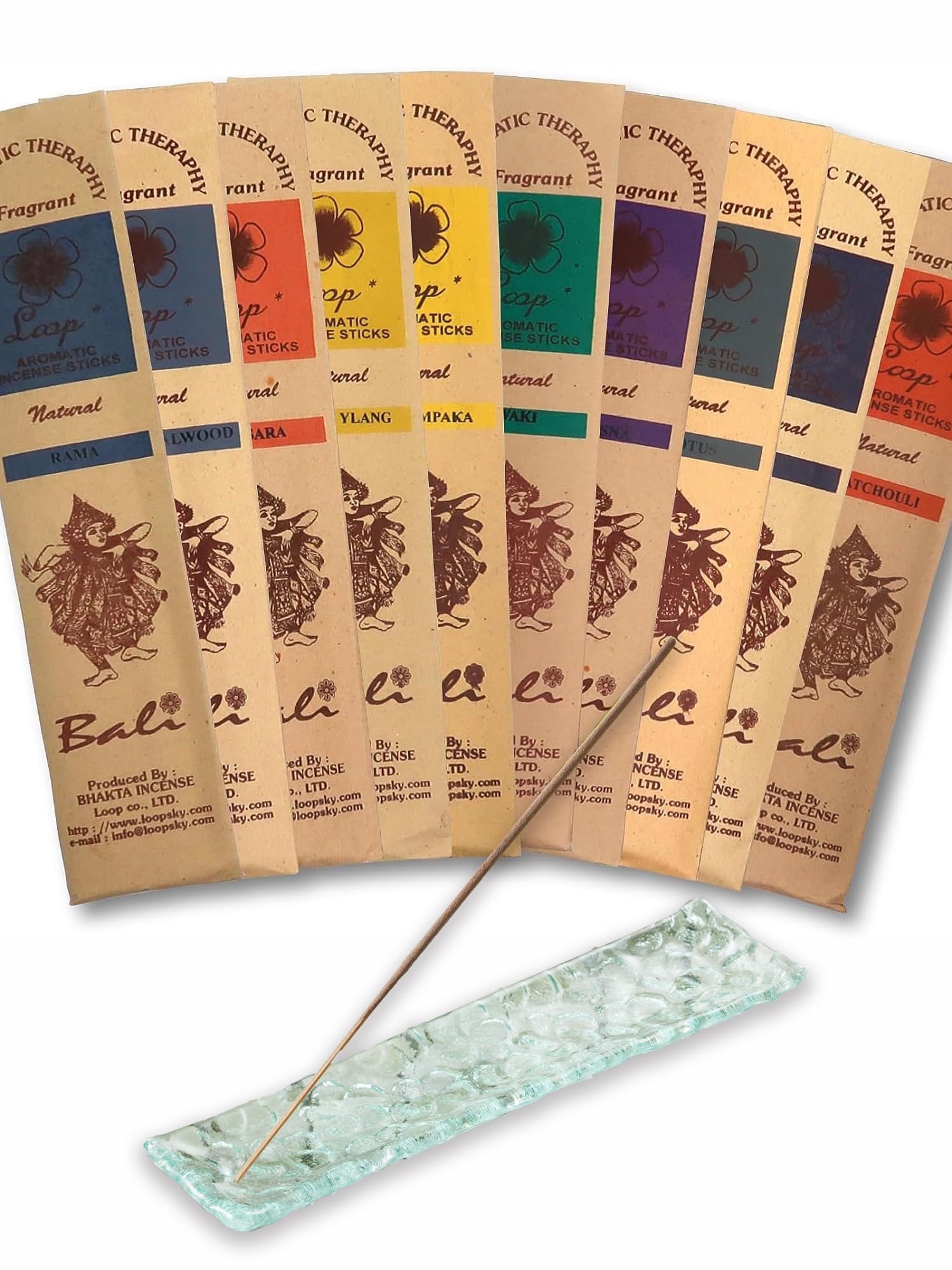 Amazon.co.jp: お香立て付 バリのお香 アロマ配合インセンススティック