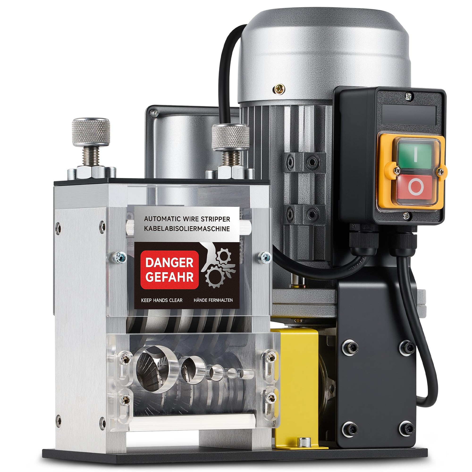 CREWORKS Elektrische Kabelabisoliermaschine 180W für 1,5-30 mm Kupferdrähte, Automatische Kabel Abisoliermaschine Abisolierzange für 0,06-1,2 Zoll Kupferdraht-Recycling, 5-Kanal-Kabelschälmaschine