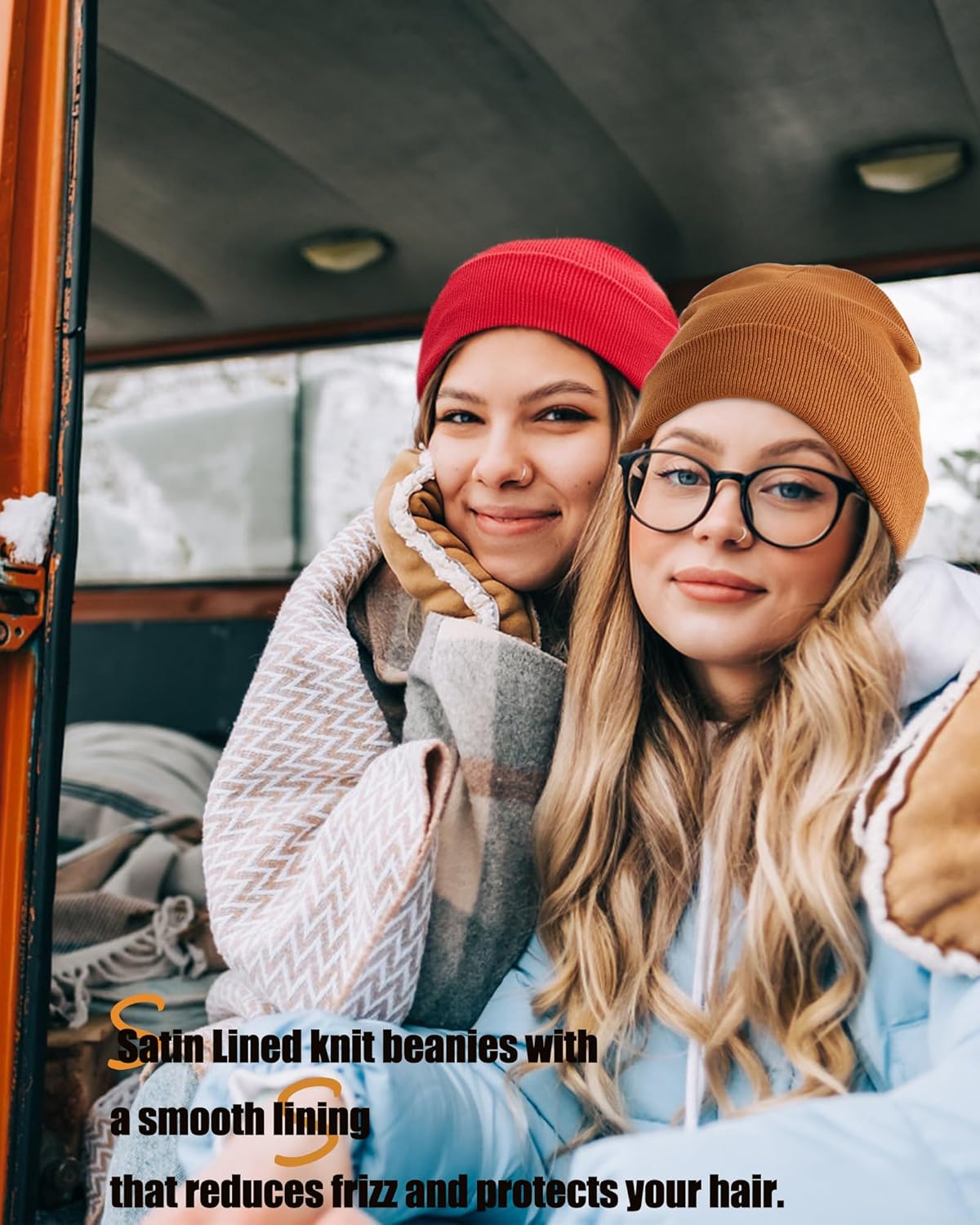 Satin Lined Knit Beanie Hat-100% Cotton Winter Hats for Women Men Silk Lining Soft Slouchy Warm Cuffed Beanies Hat - Image 7