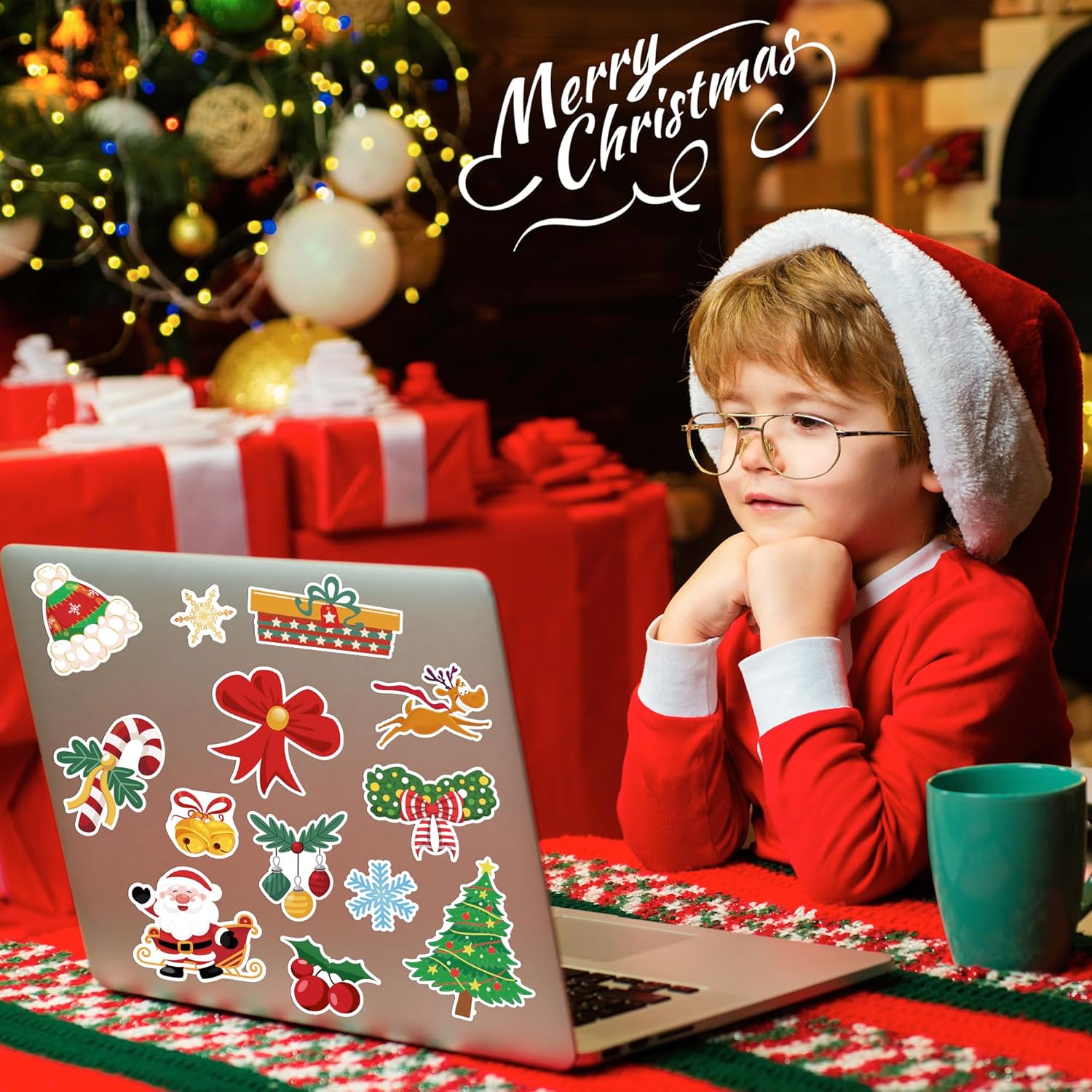 OHOME Stocking Stuffers | 320 Pieces Christmas Stickers - Toddler Stocking Stuffers | Kid’s Christmas Gifts for Boys/Girls/Grandkids — Vinyl Christmas Games Crafts Activities Party Favors Supplies