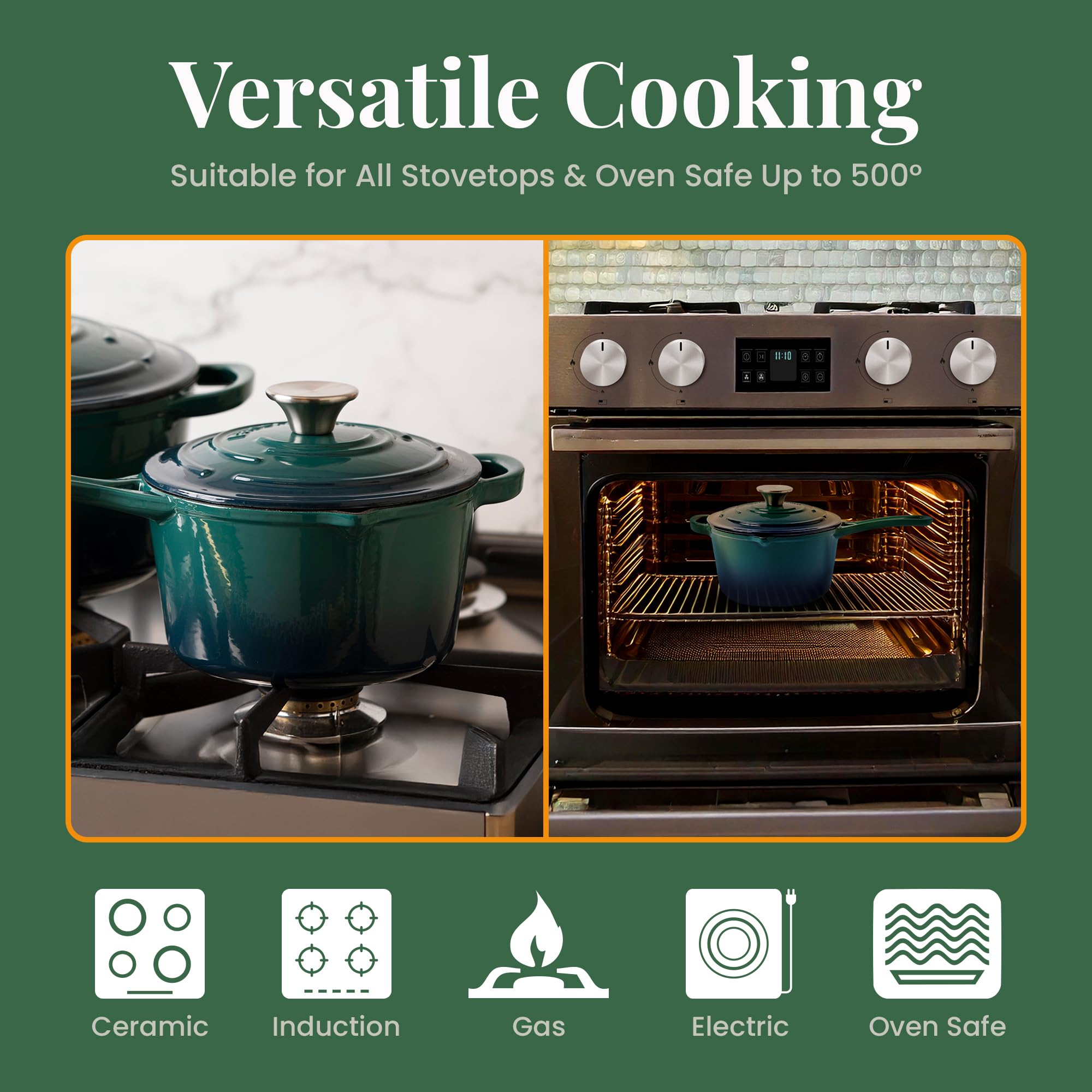 Larder & Vine Enameled Cast Iron Saucepan - 2.2 qt -5