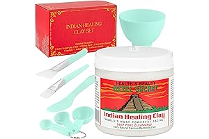 Aztec Secret 1lb Original Indian Healing Clay with Complete Face Mask Mixing Bowl Set