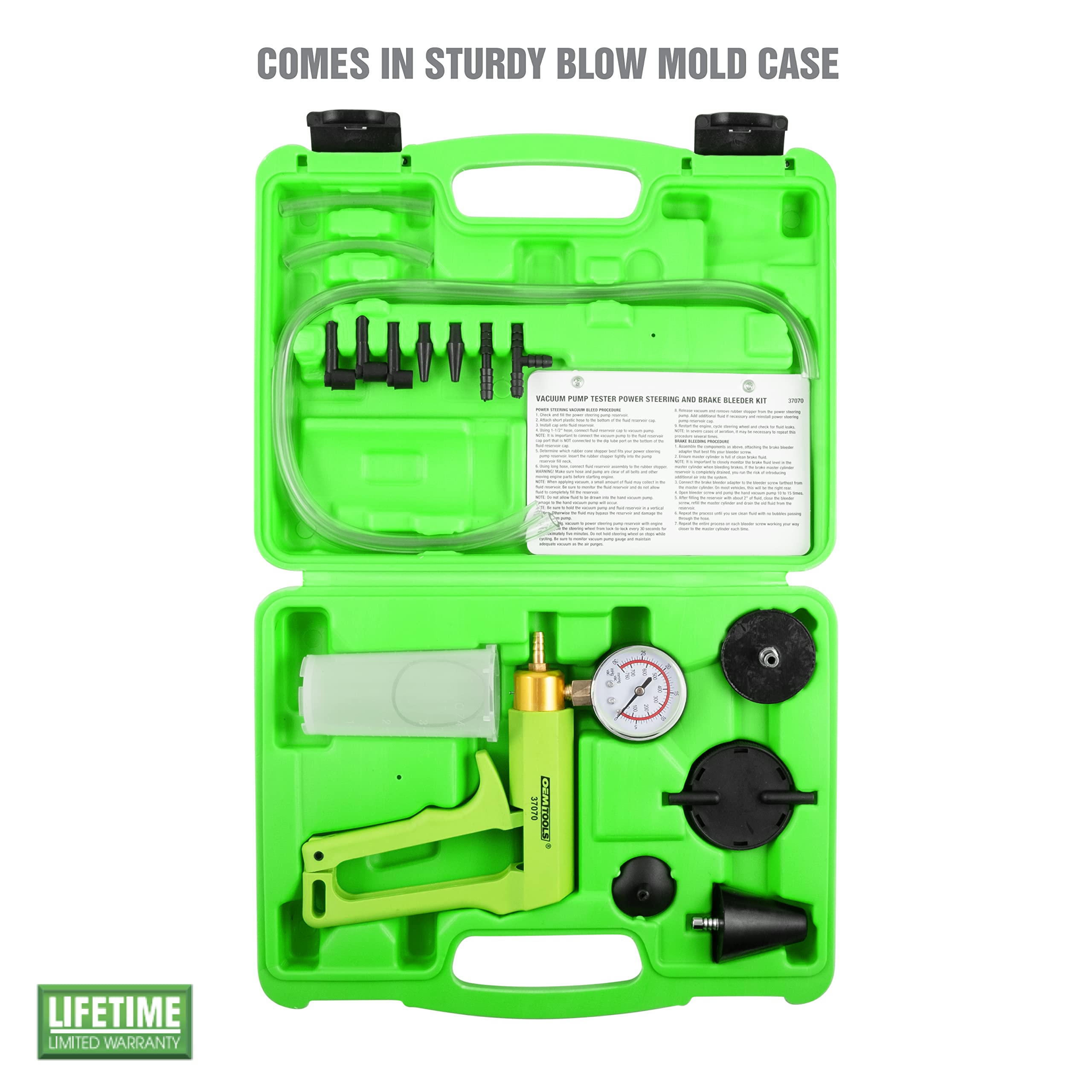 Amazon.com: OEMTOOLS 37070 Brake Bleeder Kit with Hand Vacuum Pump