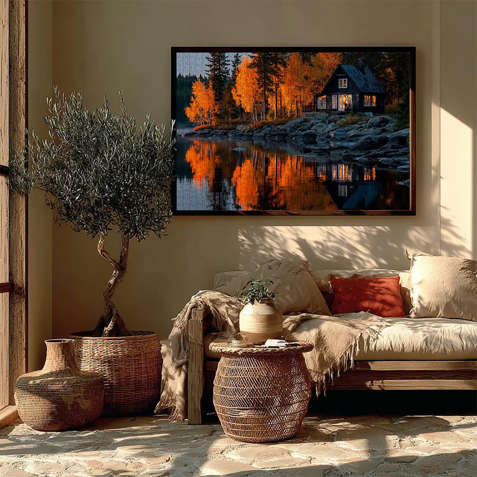 Kabine Holz Puzzles 179x105cm, Baum Jigsaw Puzzles 6000 Teile für Erwachsene Mit Box, EIN Herausforderndes Rätsel Game, Farbenfrohes Legespiel, Geeignet für die meisten Gruppen, Geschenke, 2-4014