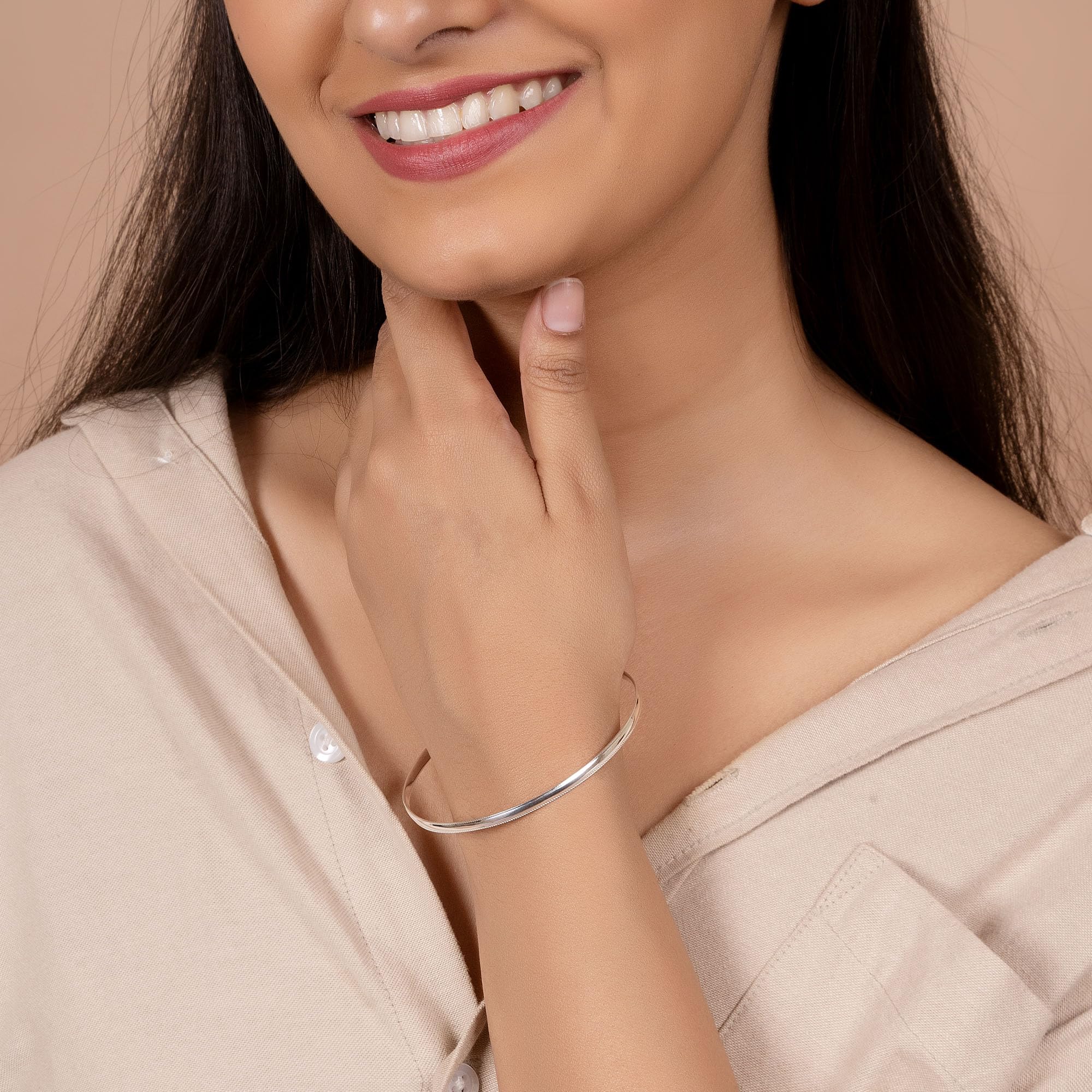 Personalizzato Plain Simple Round Square Flat Edge Layering Stacking Strong 2-3MM Shinny .925 Sterling Silver Bangle Bracelet Set For Women Teen Customizable