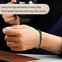 Vista 415 de Amazing Gemstone Yaxaite Bracelet for Women Men's Gifts - Protection Healing Crystal Bracelet - 8mm Gemstone Beaded Adjustable Bracelet Pulseras