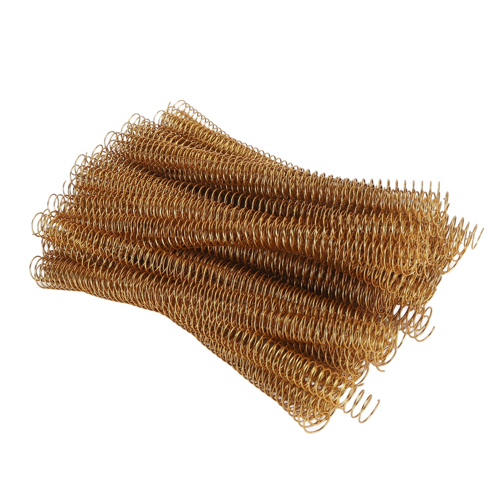 Set di bobine per rilegatura a spirale con finitura dorata, dorso da 19 mm di diametro - passo da 4 a 1, 48 anelli - 100 pezzi, capacità di 170 fogli per documenti in formato A4 e (Oro)