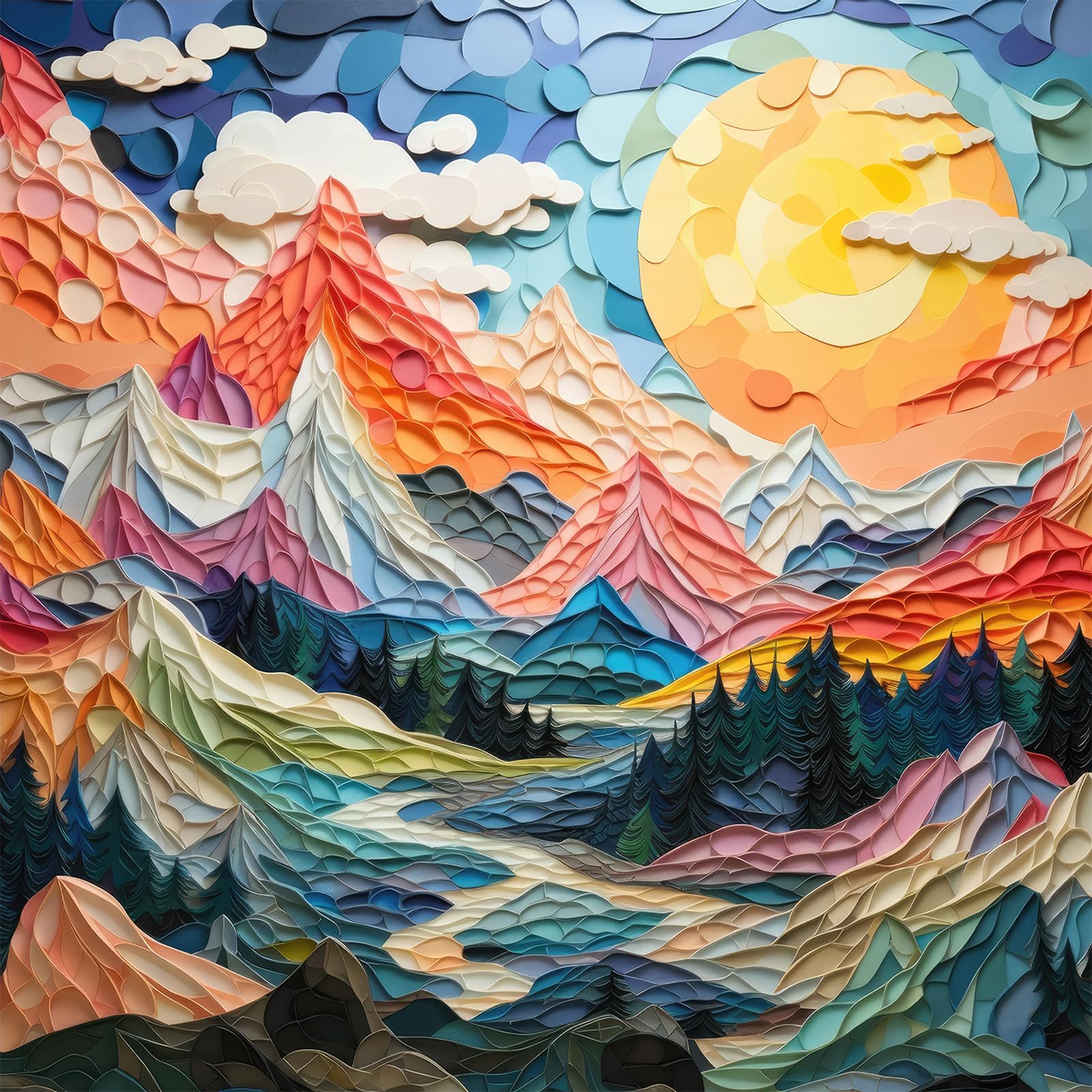 Bullglesup Puzzles for Adults 1024 Pieces, Mountains Jigsaw with Poster Letter on Back, Unique Pieces Fit Well No Dust (19.6"x19.6") โ image 1
