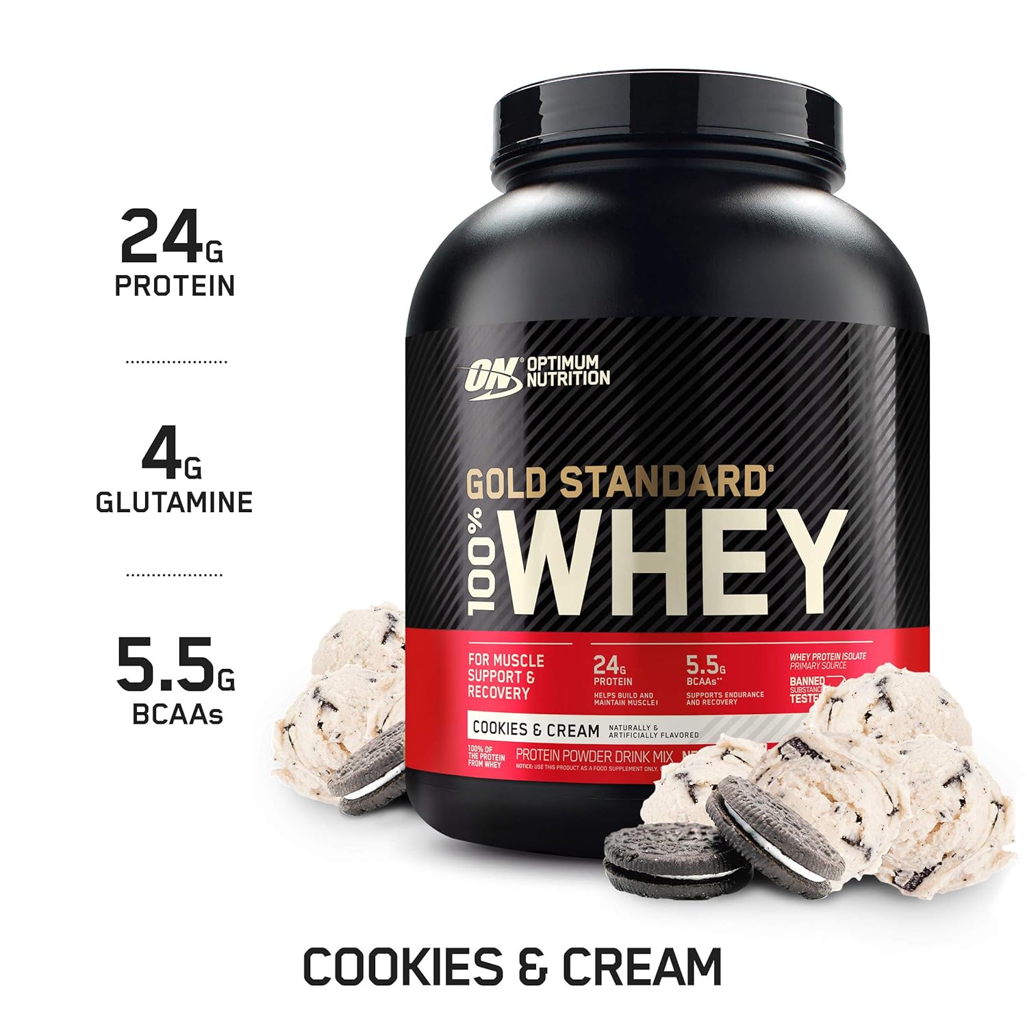 Whey Protein 100% Gold Standard Cookeis e Cream, Optimum Nutrition, 2270G em promoção! Veja a oferta e mais achadinhos de Vitaminas & Suplementos 3 Hoje é o melhor dia para comprar Whey Protein 100% Gold Standard Cookeis e Cream, Optimum Nutrition, 2270G com aquele preço maroto! Promoção! Aproveite a oferta! 3