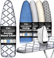 Vista 11 de Home Intuition Funda para tabla de planchar extra gruesa y almohadilla de hierro resistente a la quema con cierre de velcro y borde elástico, 15 x