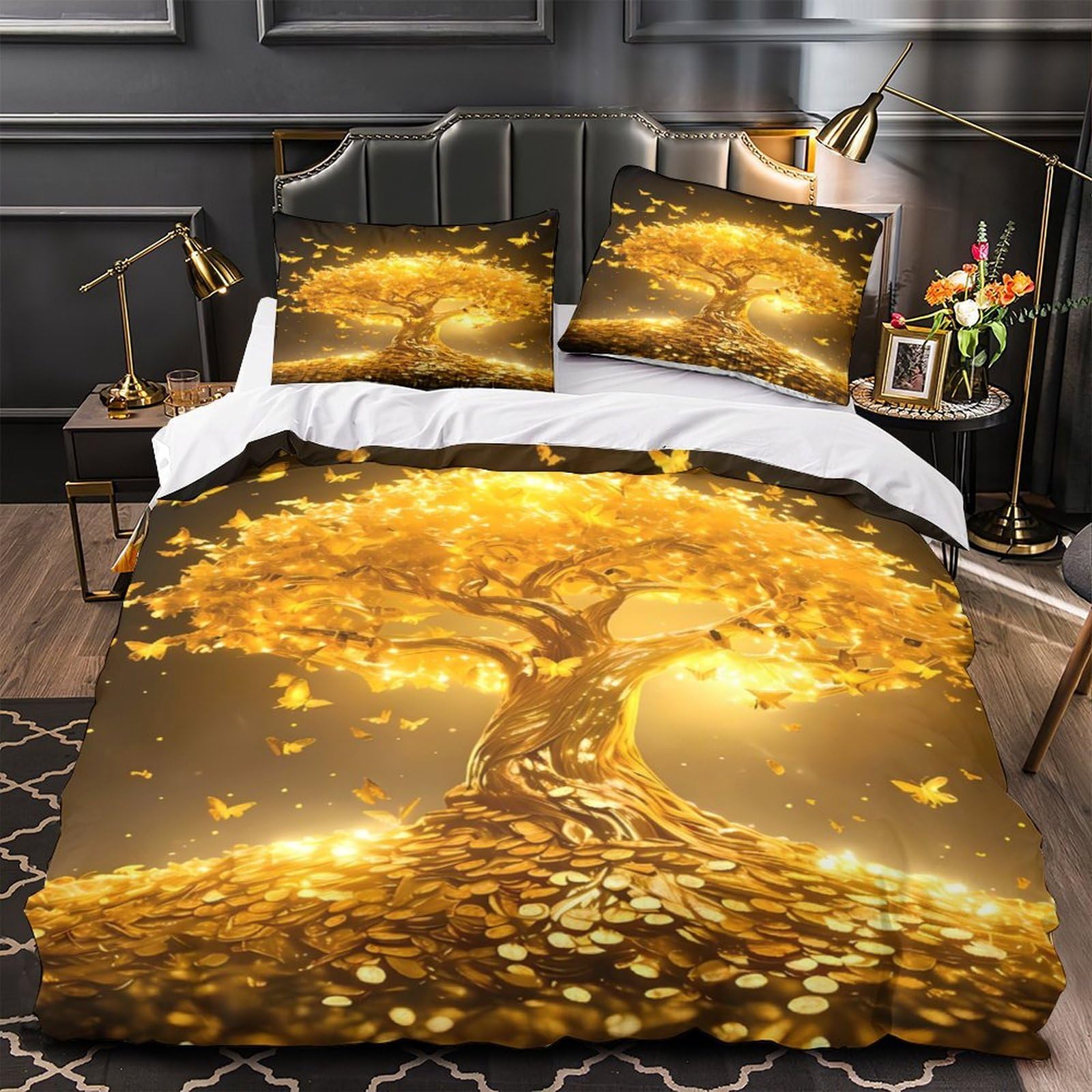 Parure de lit anti-acarien et housse de couette fermeture éclair pour lit double ado