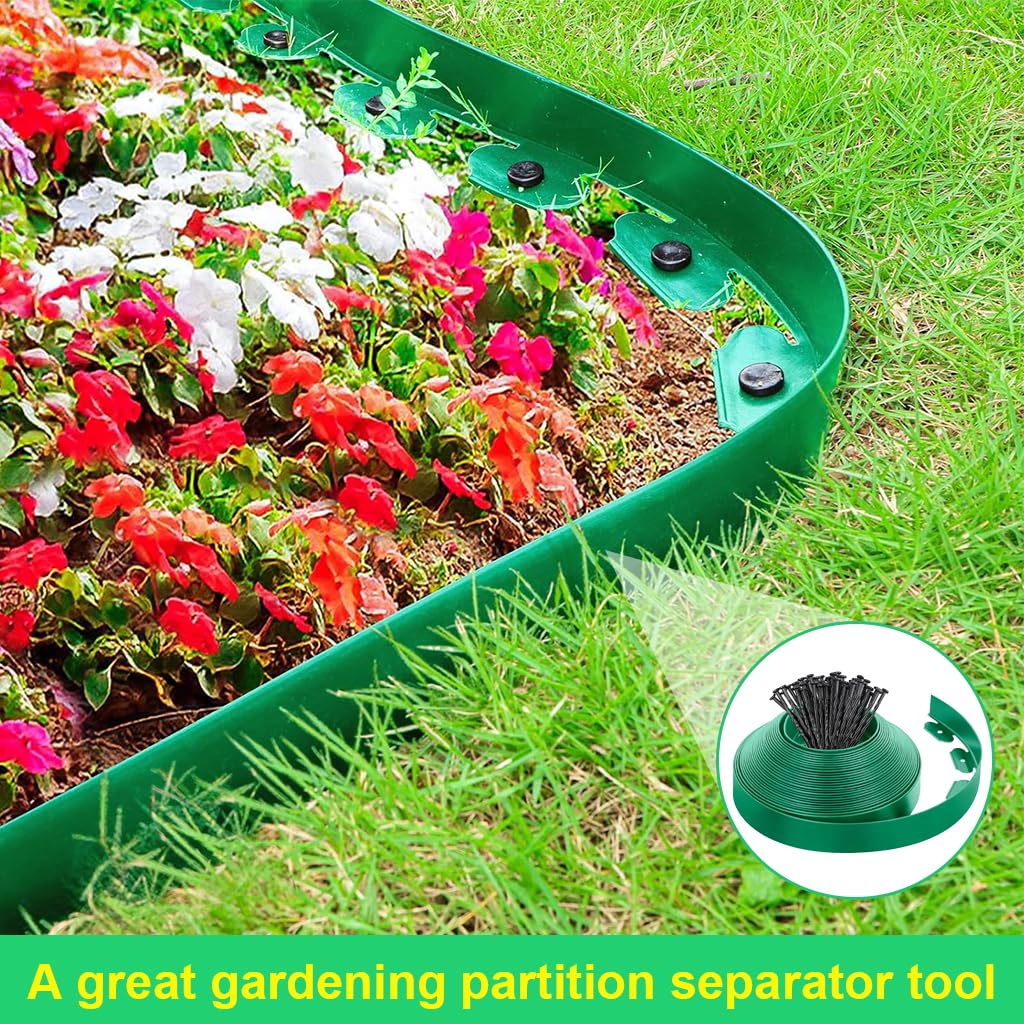 HASTHIP Garden Edging - 32.8ft Border with Nails -5