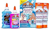 Elmer's Fluffy Slime Kit: Translucent Color Glue, Glitter Glue & Activator - Safe Nontoxic Kids Slime Making Kit for Parties & Gifts