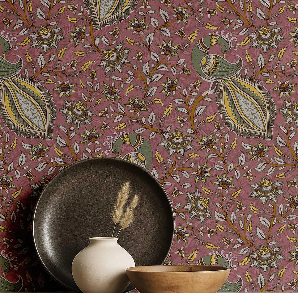 Papier peint floral pour rénover facilement un mur de chambre