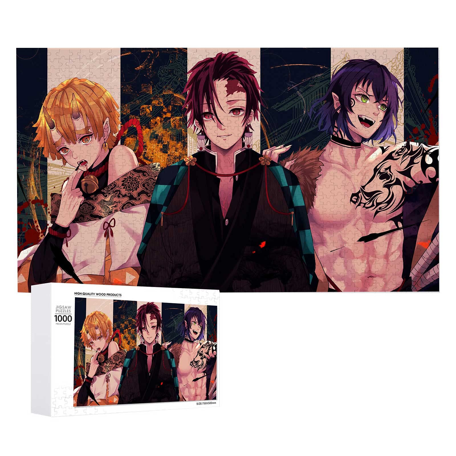 Buy Anime Demon Slayer Jigsaw Puzzles for Kids 1000 Pieces Tanjiro(02)