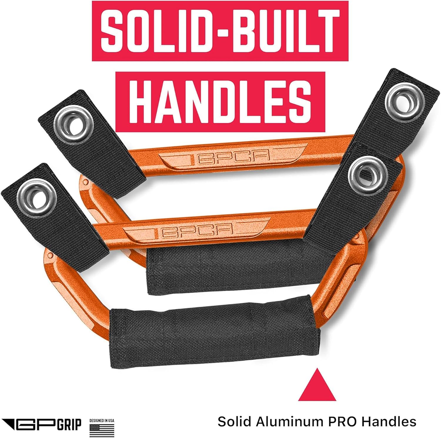 GPCA GP BackGrip Pro Headrest Handle for Cars, Jeeps, Trucks, and More, Back Seat Grab Handles and Hand Grips, Patented Jeep Accessories and Car Accessories Easy to Install (2-Pack, Grabber Orange)