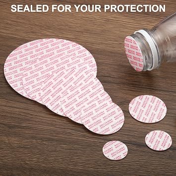 PATIKIL 20mm/0.78inch Foam Lid Liner, 300Pcs PS Foam Resistant Tamper Pressure Sensitive Seal for Bottle Cap Liners Seals, White Red