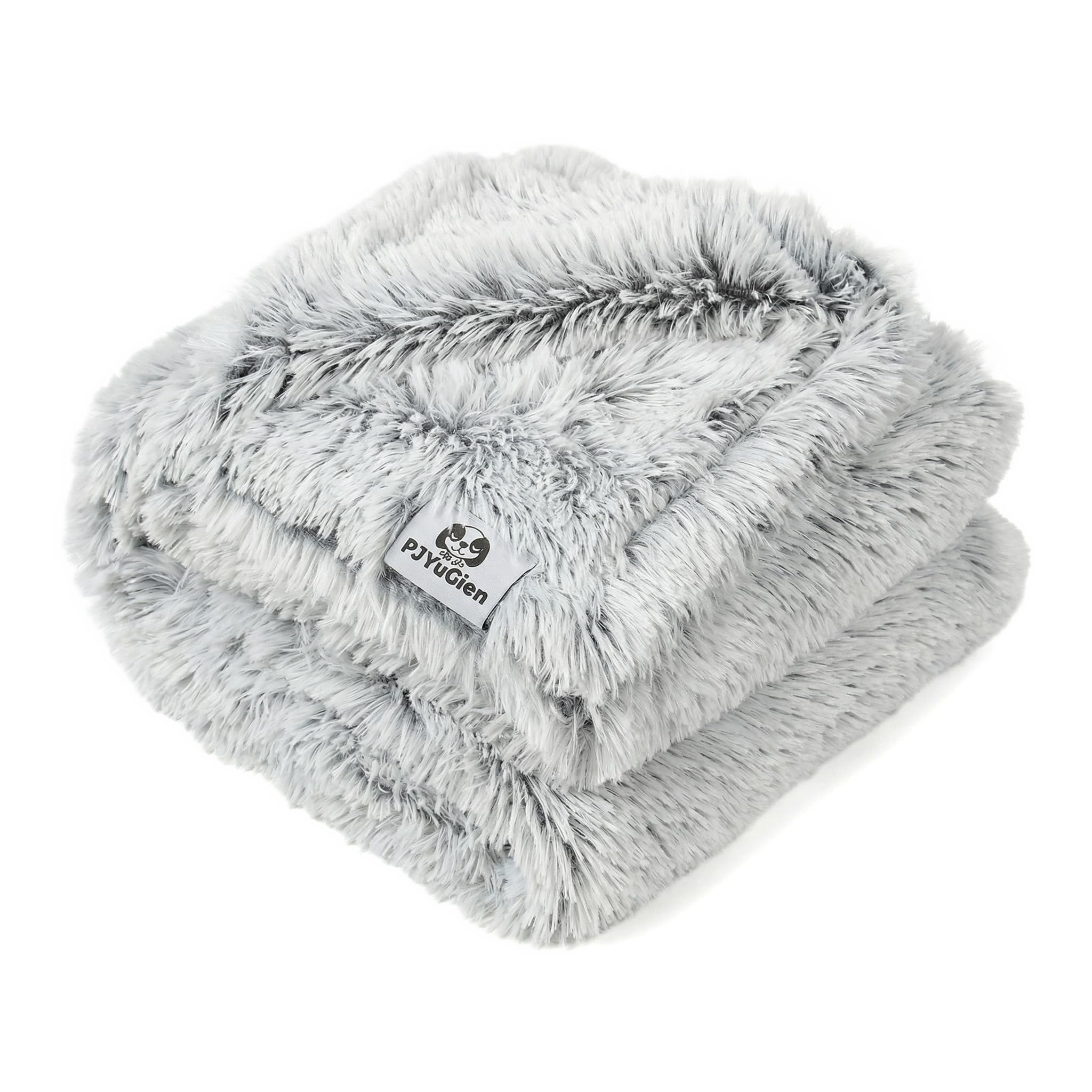 Dog Blankets for Small Dogs Washable - Fluffy Fuzzy Cat Blanket for Couch, Puppy Throw for Furniture with Polyester Fleece, Super Soft Plush for Pet Kitten Doggy, Grey, 16" x 24"