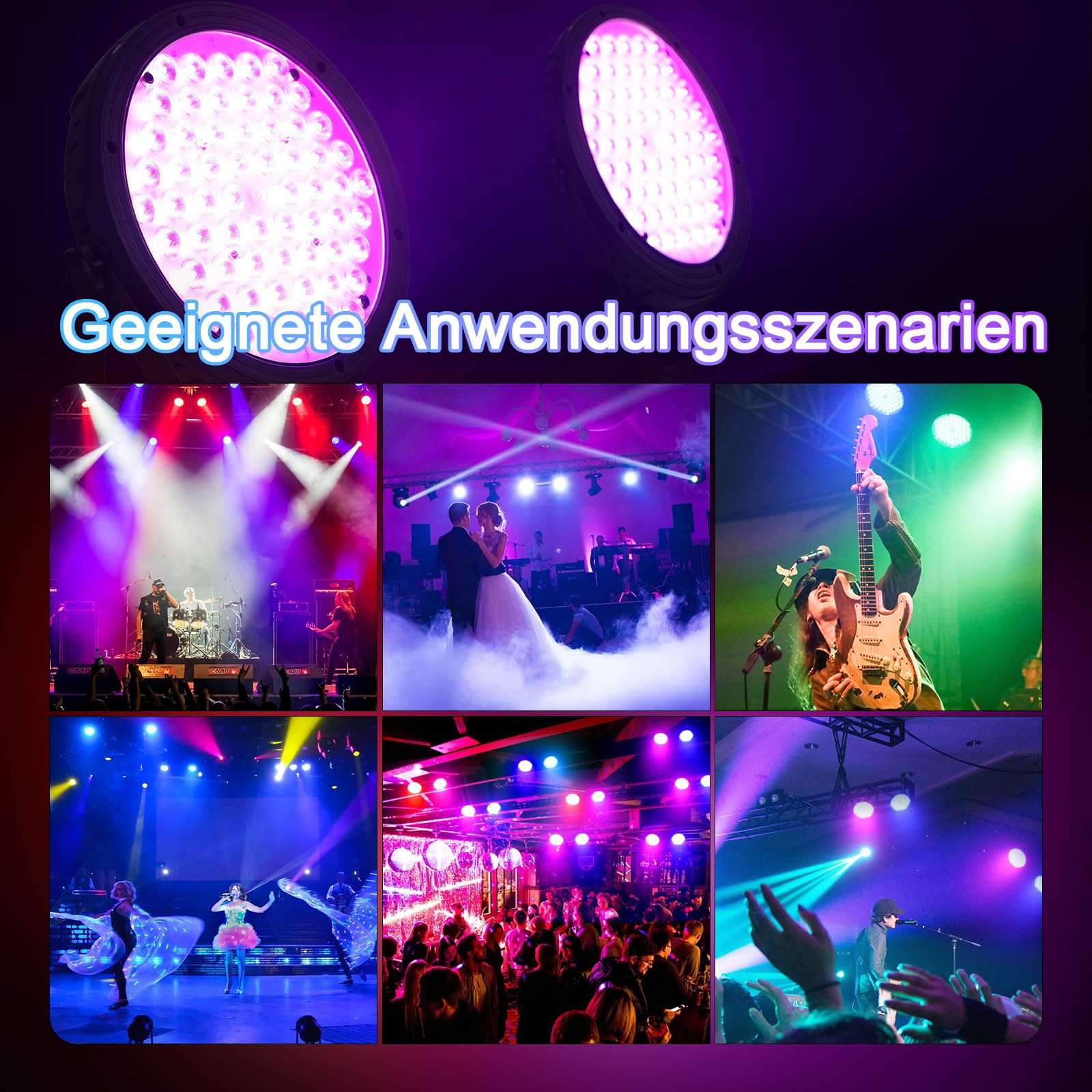 BETOPPER 120W LED Par Licht RGBW 4-in-1 Bühnenlicht Moving Head Led Par Strahler mit DMX 512, Sound Activated Led Scheinwerfer DiscoLicht Partylicht Bühnenbeleuchtung DJ Lights für Bar, Hochzeit, 4S