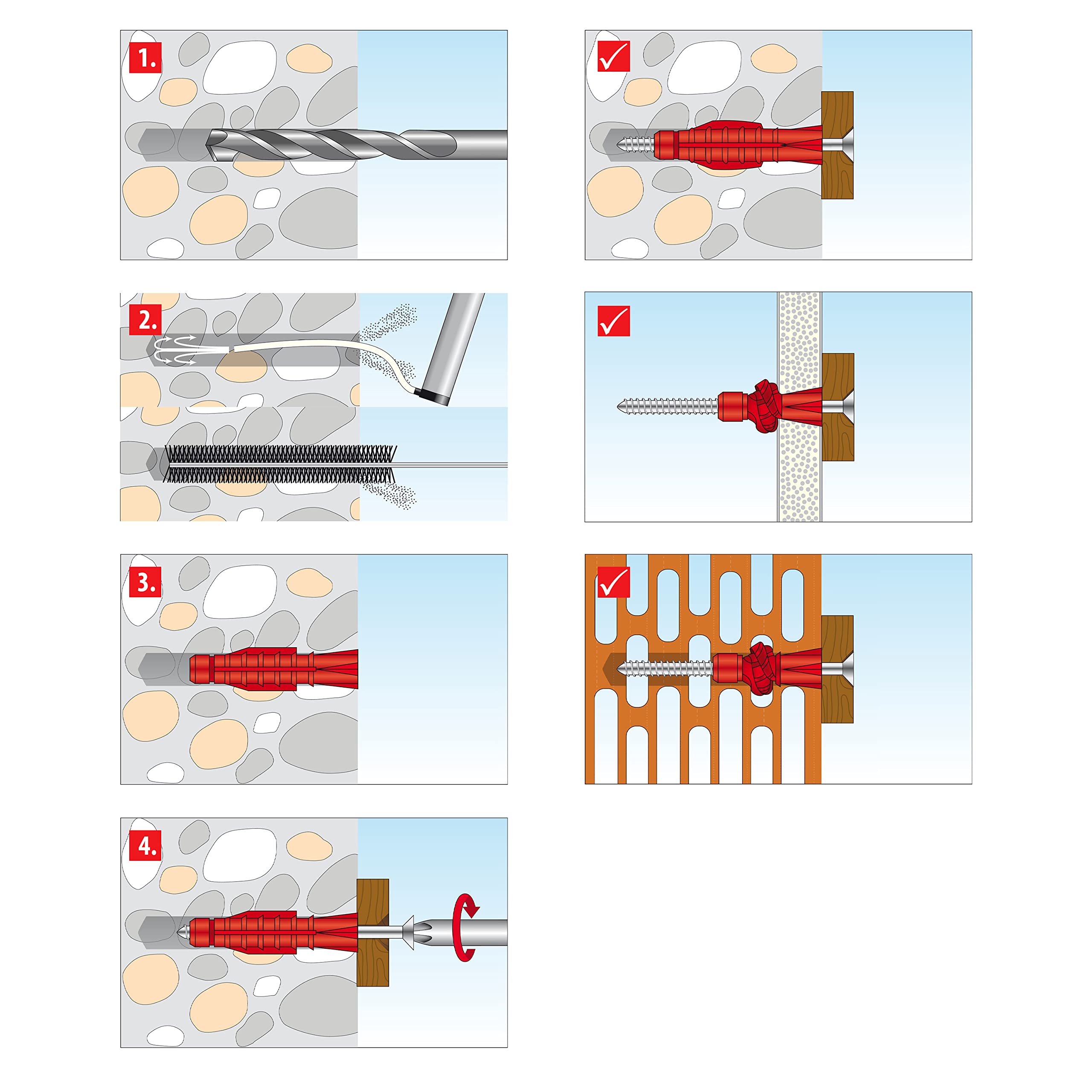 TOX L-BOXX Mini Multi Allzweckdübel-Sortiment, 206 tlg, anpassbar + stapelbar, mit Allzweckdübel Tri 6/36 + 8/51 TX-Schrauben 4,5 x 50 mm + 6,0 x 70 mm + Zubehör für nahezu alle Baustoffe, 094901501