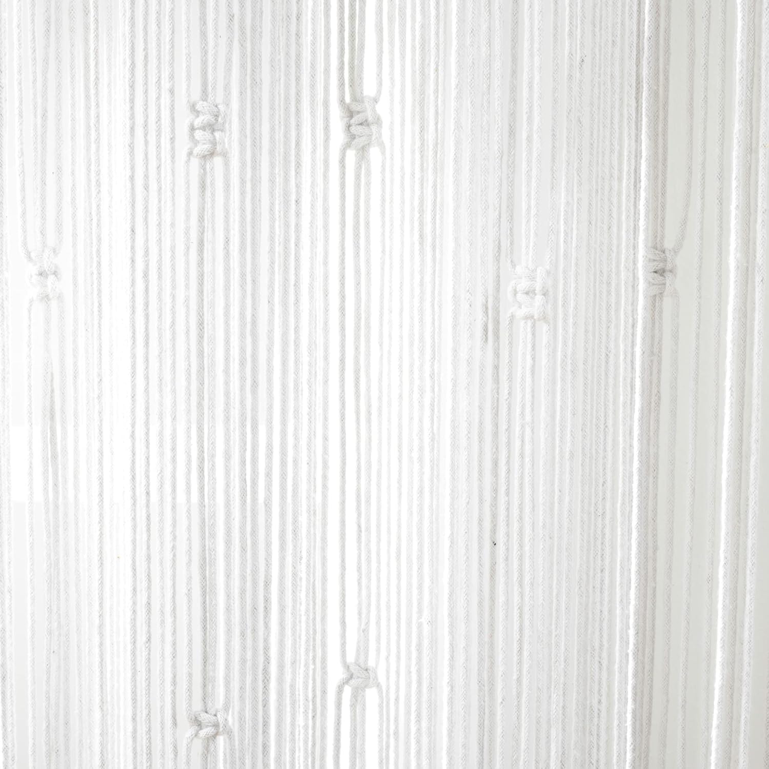 Lush Decor Boho Macrame Leaf Cotton Window Curtain Panel Single 40" W x 84" L White - Macrame Curtains for Windows - Room Divider - Boho Wall Decor