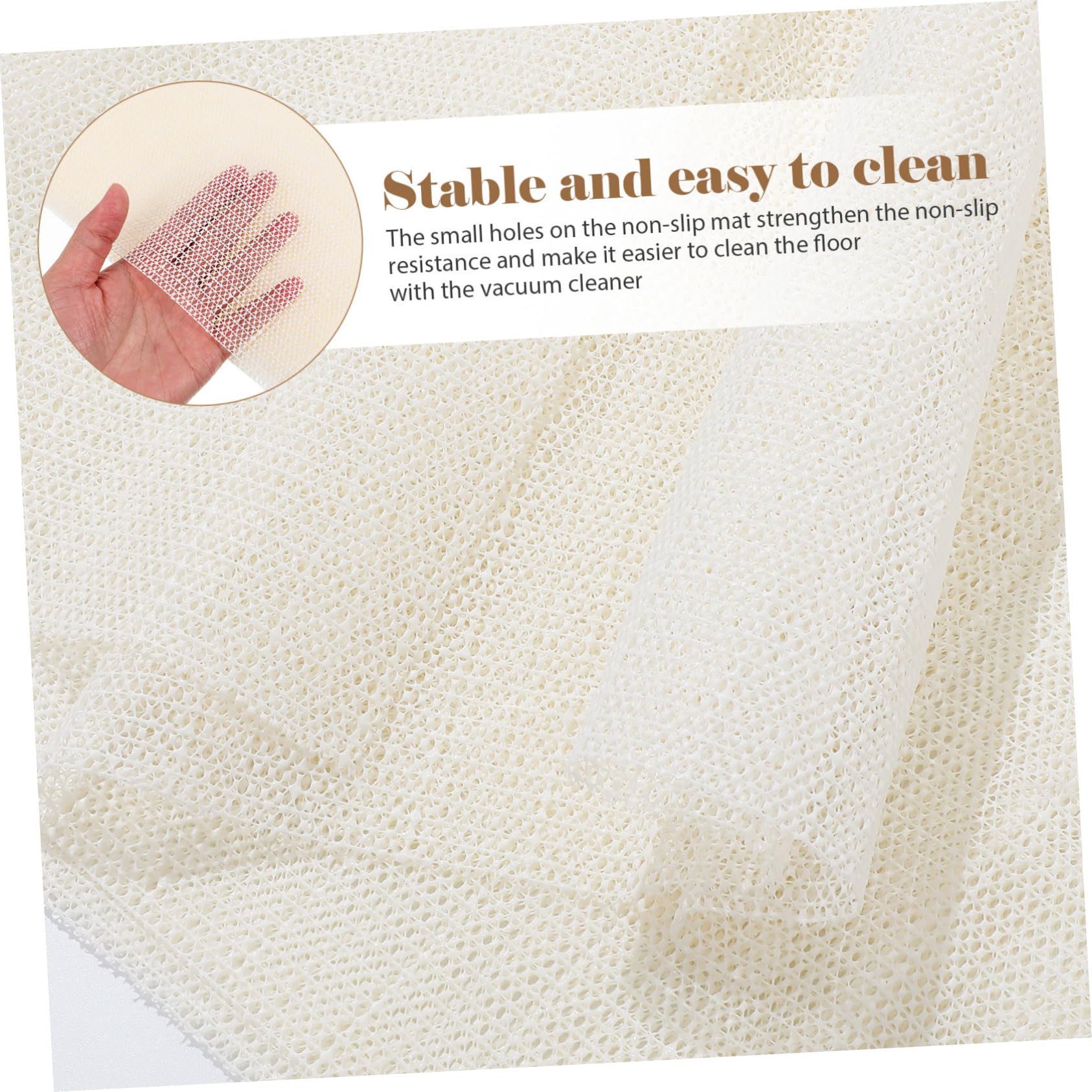 SEWACC Tapis Antidérapant pour Tapis 200x300 Cm en PVC Blanc
