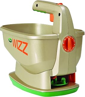 Scotts Wizz Battery-Powered Handheld Spreader for Fertilizer, Seed, Weed Killer & Ice Melt - Effortless No-Crank Application