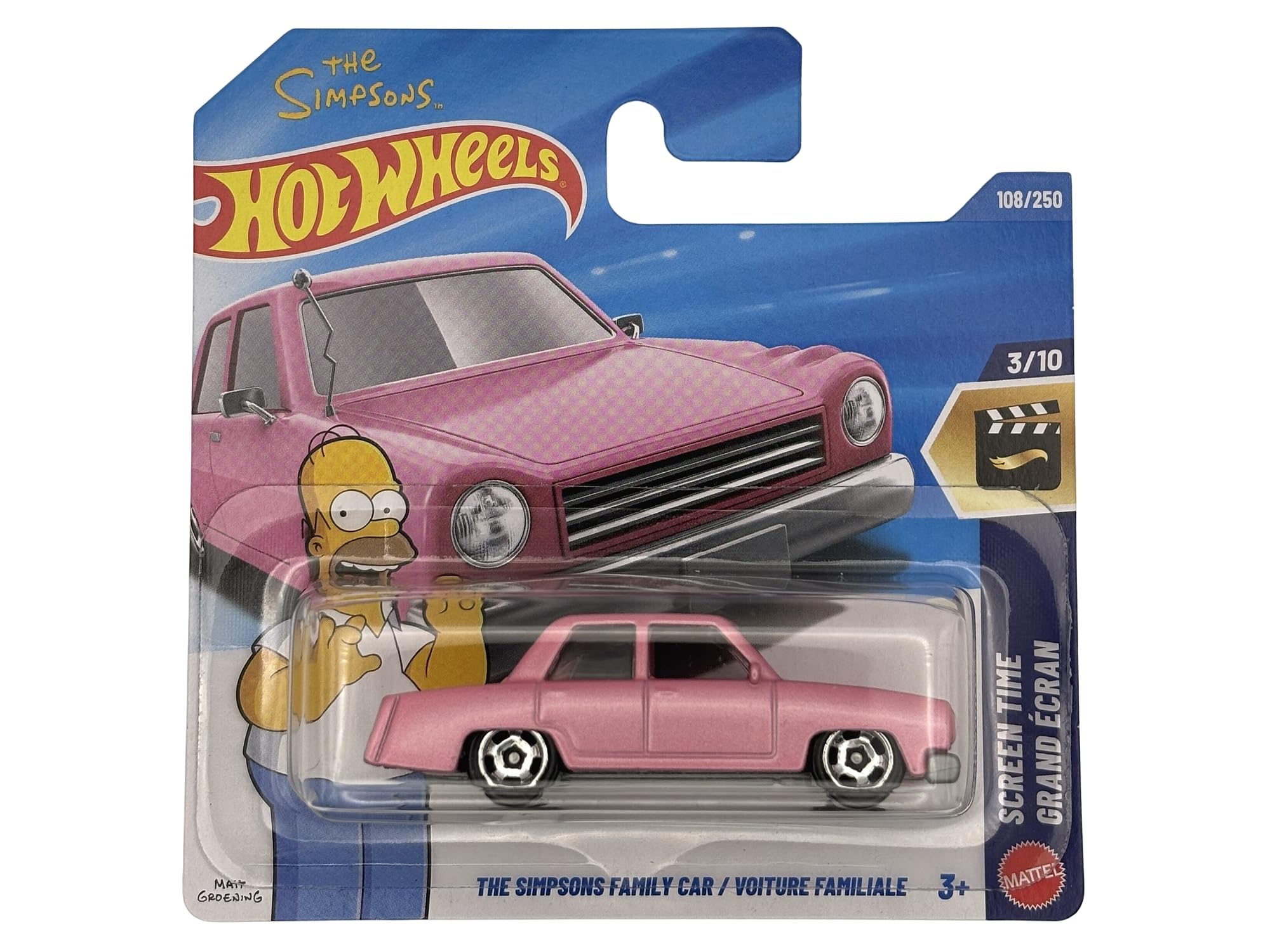 Hot Wheels - The Simpson Family Car - JJJ68 - Screen Time 3/10 - Short Card - Pink - Official Licensed Model - Mattel 2026 (108/250) - 1:64 - Die-Cast Metal