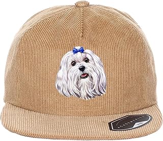 THATSRAD Dog Breed Corduroy Hat Cap (Maltese)
