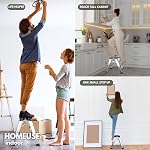 2 Échelle d'étape, petite échelle d'étage pliant, tabouret d'escalier en aluminium, Ultra Léger avec des pédales larges par Glosiory, Tabouret en métal pour maison, cuisine, RV, SUV, Garage, 330lbs