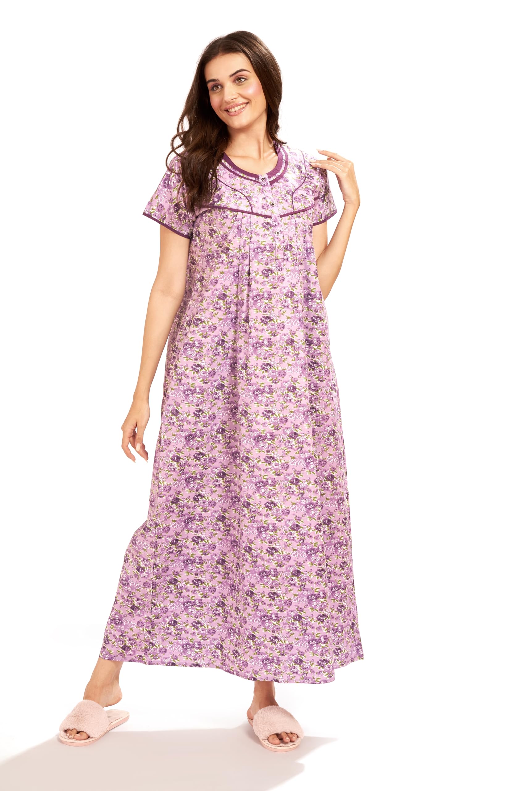 Women's Cotton Printed� Maxi Nighty