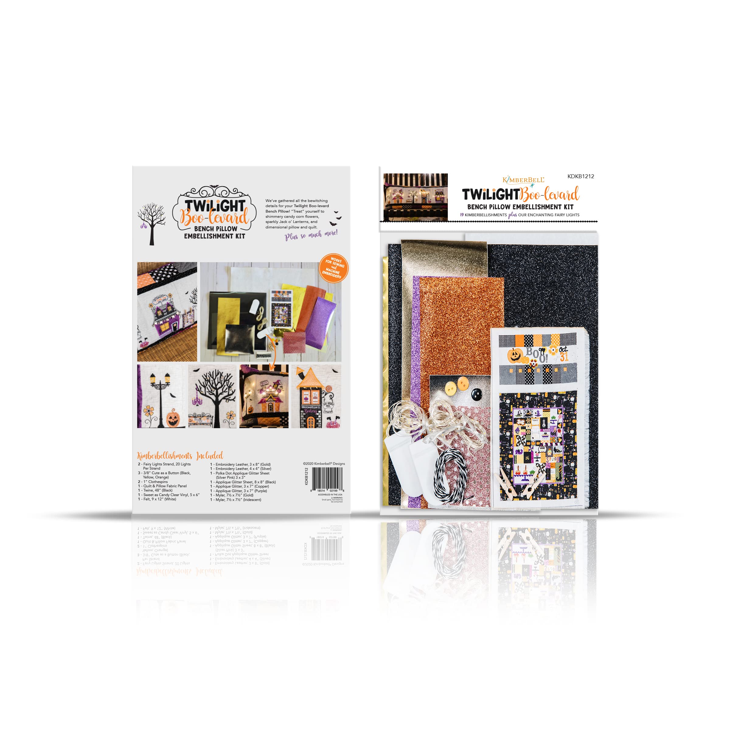Amazon.com: Kimberbell Twilight Boo-Levard Embellishment Kit (21 Pcs) -  Includes: Buttons, Fairy Lights, Mylar, Vinyl (Variety of Colors), Pair  with Machine Embroidery & Sewing Designs KD594 & KD196