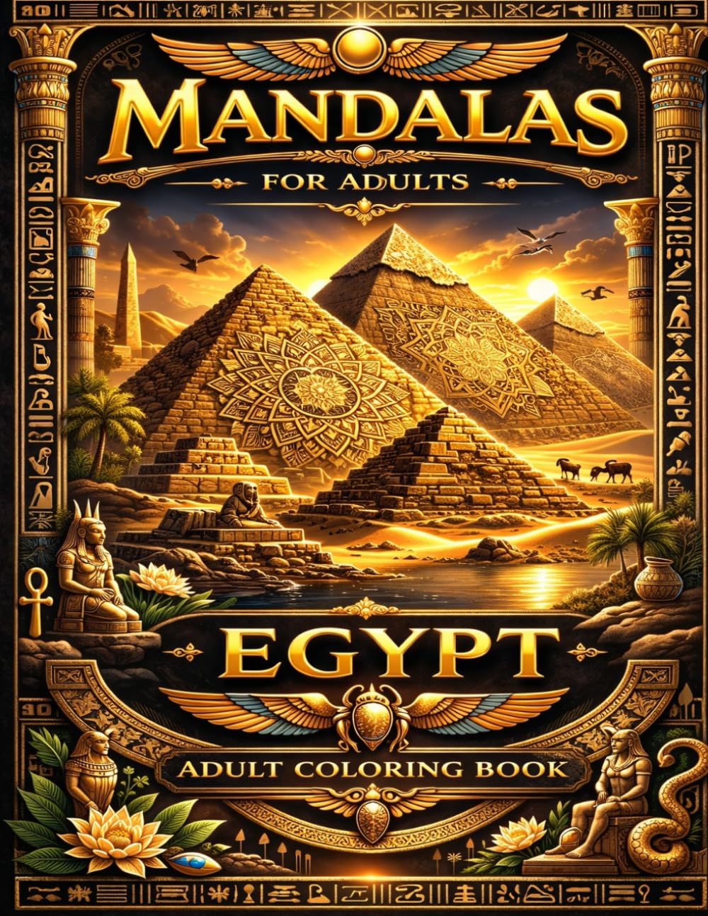 Egypt Mandalas: Ancient Egypt Coloring Book for Adults | Pyramids, Pharaohs, Temples and Sacred Egyptian Mandalas for Relaxation and Mindfulness