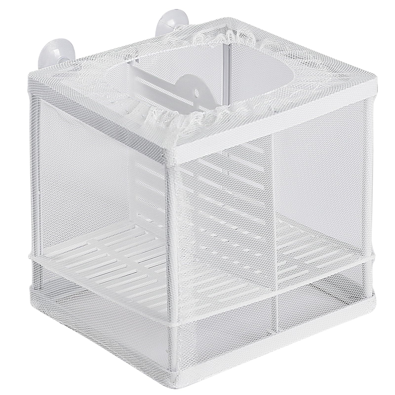 Pawfly Fish Tank Breeder Net Aquarium Fish Breeder Box with Nylon Mesh & Suction Cups Separation Net Large Isolation Fish Fry Hatchery Incubator Hatching Box for Shrimp Betta