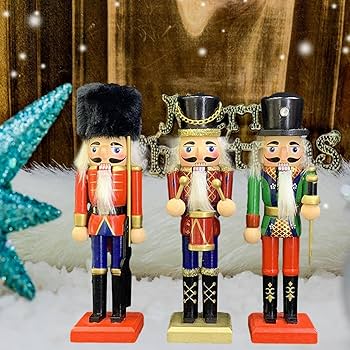くるみ割り人形からくりオルゴール兵隊　クリスマス Amazon.co.jp: 伝統的な木製のくるみ割り人形 ねじ巻き上げ式